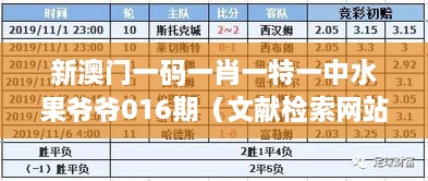 新澳门一码一肖一特一中水果爷爷016期（文献检索网站）