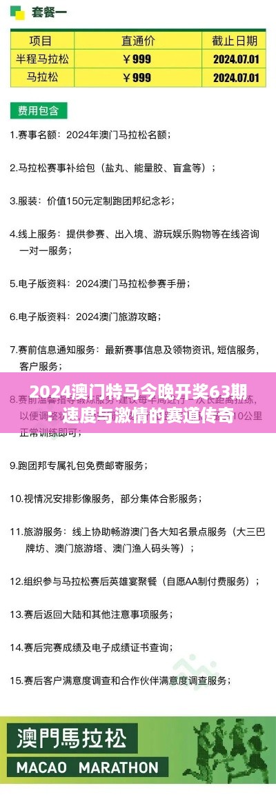 2024澳门特马今晚开奖63期：速度与激情的赛道传奇