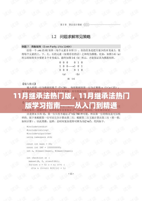 从入门到精通，11月继承法热门版学习指南