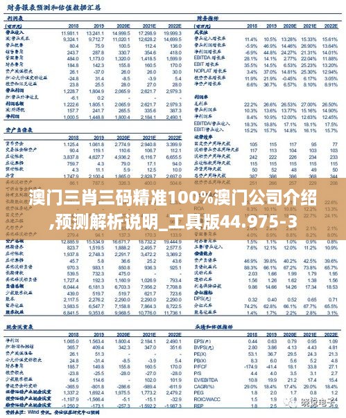 澳门三肖三码精准100%澳门公司介绍,预测解析说明_工具版44.975-3