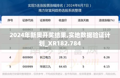 2024年新奥开奖结果,实地数据验证计划_XR182.784