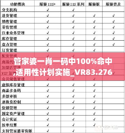 管家婆一肖一码中100%命中,适用性计划实施_VR83.276