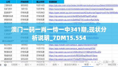 澳门一码一肖一恃一中341期,现状分析说明_7DM15.554