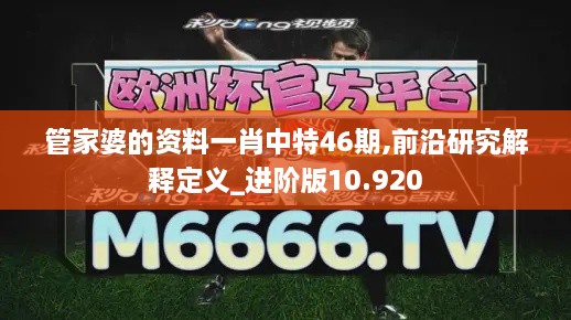 管家婆的资料一肖中特46期,前沿研究解释定义_进阶版10.920