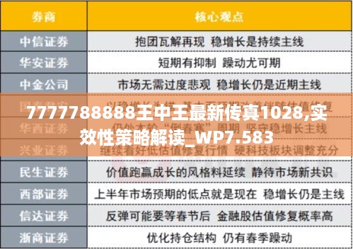 7777788888王中王最新传真1028,实效性策略解读_WP7.583