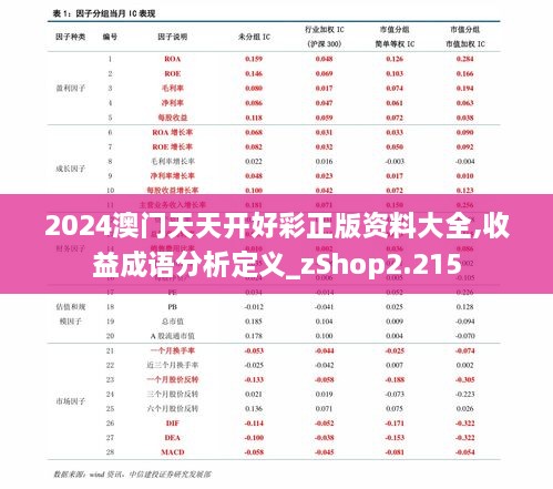 2024澳门天天开好彩正版资料大全,收益成语分析定义_zShop2.215