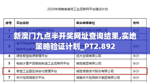 新澳门九点半开奖网址查询结果,实地策略验证计划_PT2.892