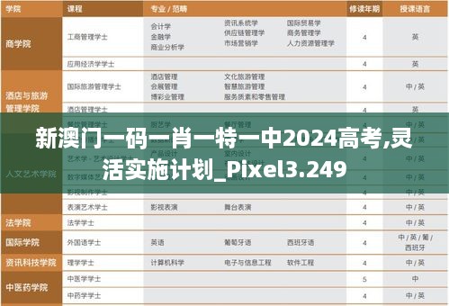 新澳门一码一肖一特一中2024高考,灵活实施计划_Pixel3.249