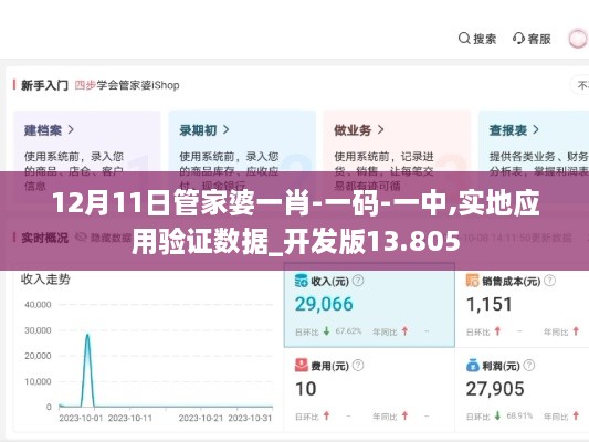 12月11日管家婆一肖-一码-一中,实地应用验证数据_开发版13.805