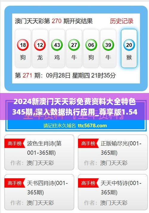 2024新澳门天天彩免费资料大全特色345期,深入数据执行应用_尊享版1.541