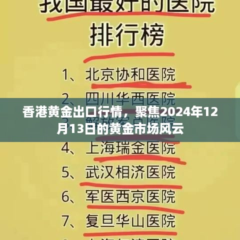 香港黄金市场风云聚焦，黄金出口行情展望与预测（2024年12月13日）