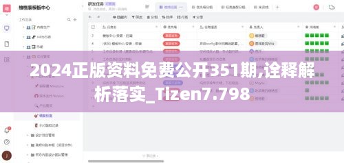 2024正版资料免费公开351期,诠释解析落实_Tizen7.798