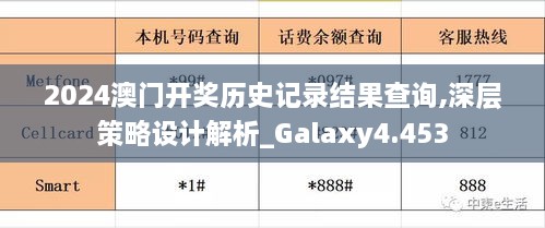 2024澳门开奖历史记录结果查询,深层策略设计解析_Galaxy4.453