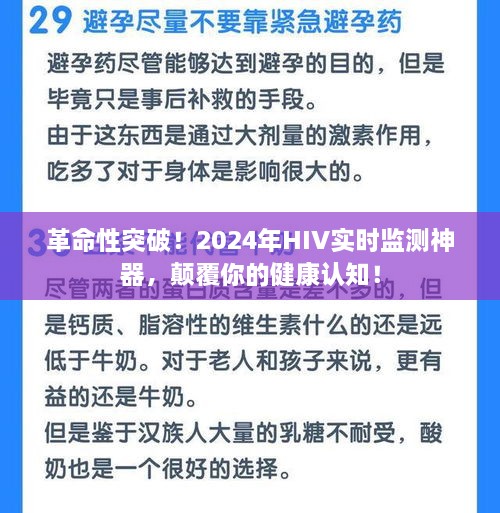 革命性突破！HIV实时监测神器引领健康科技新纪元！