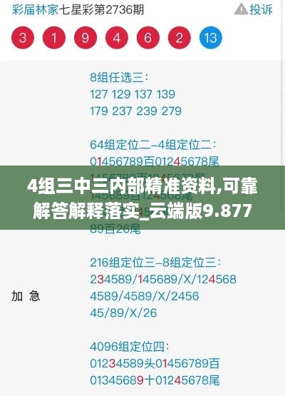 4组三中三内部精准资料,可靠解答解释落实_云端版9.877