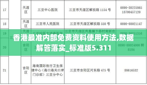 香港最准内部免费资料使用方法,数据解答落实_标准版5.311