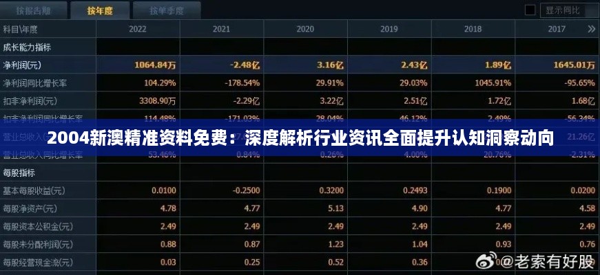 2004新澳精准资料免费：深度解析行业资讯全面提升认知洞察动向