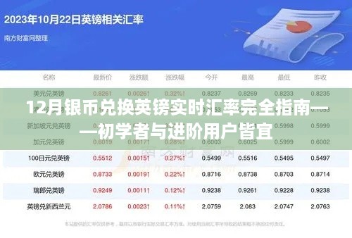 初学者与进阶用户皆宜，12月银币兑换英镑实时汇率指南