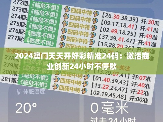 2024澳门天天开好彩精准24码：激活商业创新24小时不停歇