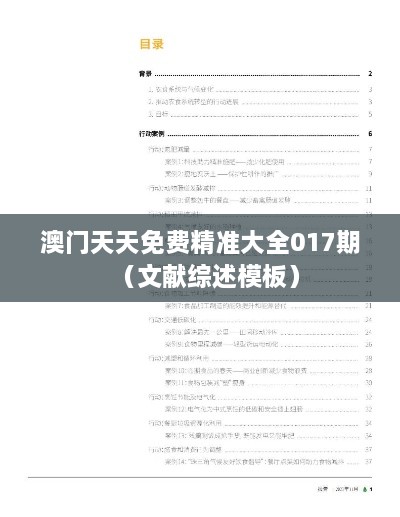 澳门天天免费精准大全017期（文献综述模板）