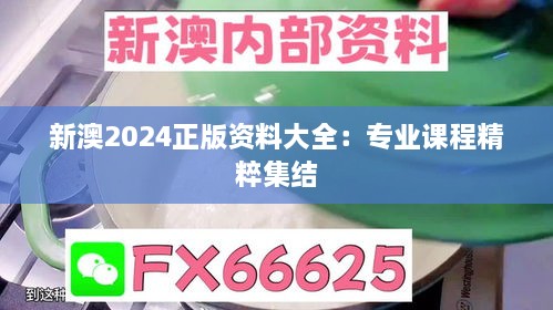 新澳2024正版资料大全：专业课程精粹集结